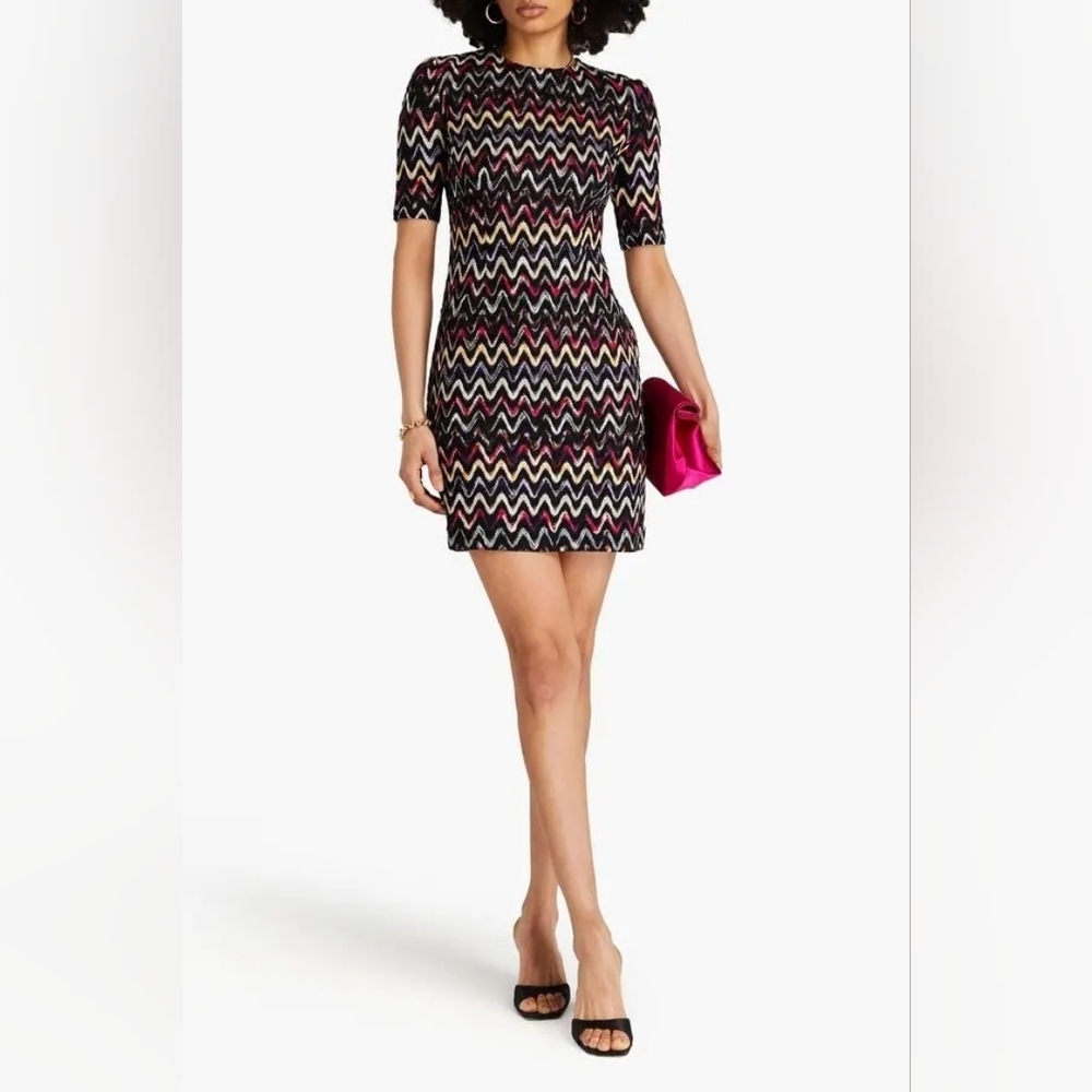 Missoni zigzag trademark crochet-knit wool-blend mini dress